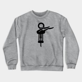 Dab dabbing corkscrew wine opener bottle alcohol (black) Crewneck Sweatshirt